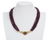 18K YG ITALIAN DIAMOND & GARNE