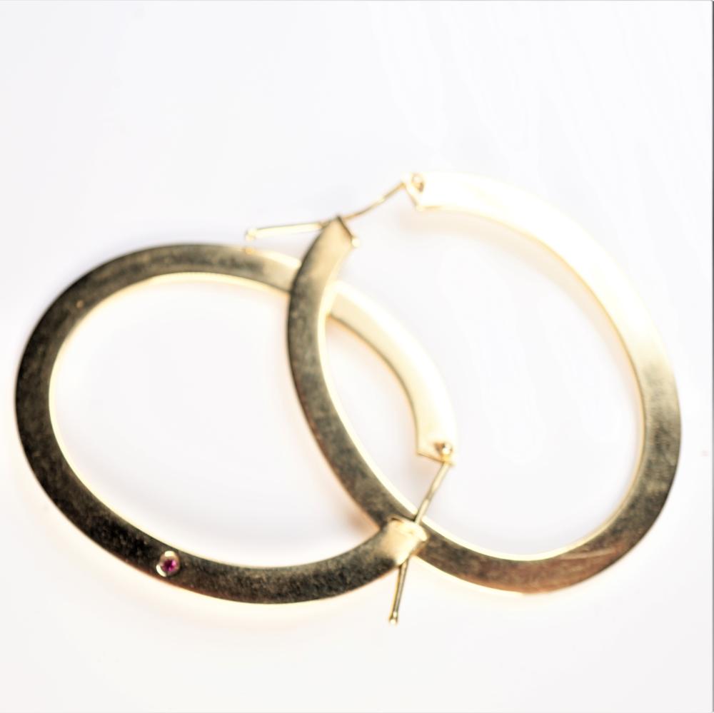 18K YG ITALIAN HOOP EARRINGS18k
