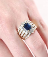 18K YG LE VIAN SAPPHIRE & DIAM