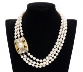 18K YG MABE PEARL & TRIPLE STR