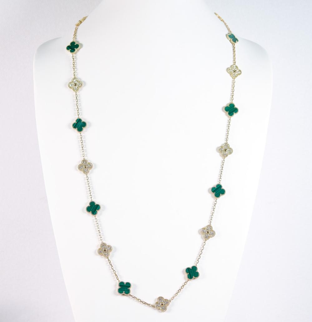 18K YG MALACHITE 20 MOTIF