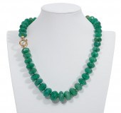 18K YG & NATURAL FACETED EMERA