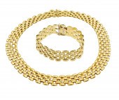 18K YG NECKLACE W/ 14K YG BRAC