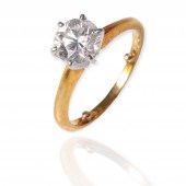 18K YG & Platinum Diamond Enga
