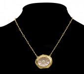18K YG ROCK CRYSTAL & DIAMOND