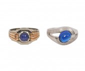 18K YG STAR SAPPHIRE RING & 14
