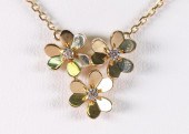 18K YG THREE FLOWER 0.16CTW DI
