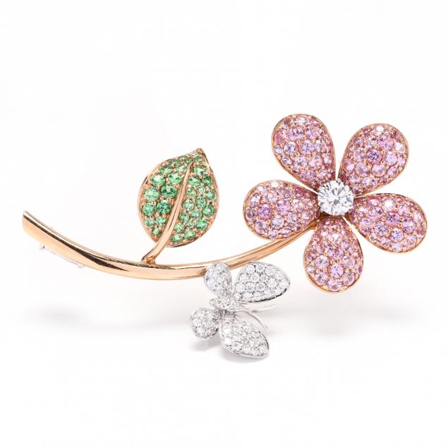 18KT BI-COLOR GOLD AND GEM-SET