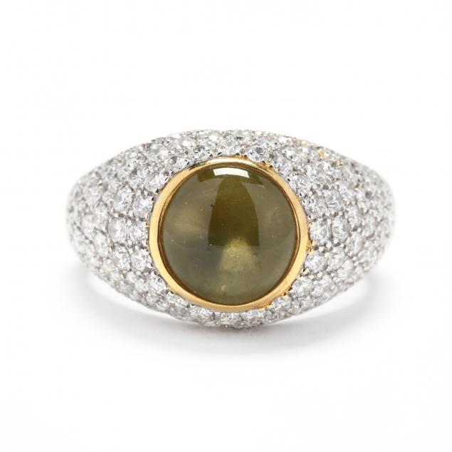 18KT BI-COLOR GOLD, CAT'S EYE