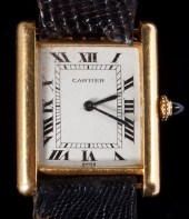 18KT Cartier Tank Watchwith ma