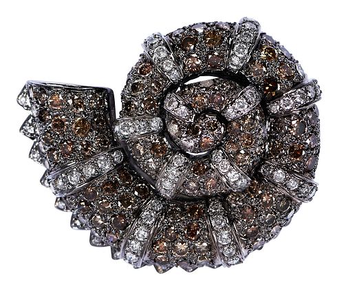 18KT. COLORED AND WHITE DIAMOND