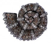 18KT. COLORED AND WHITE DIAMON