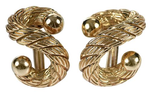 18KT. EARCLIPS"S" design, tamped