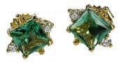 18KT. GEMSTONE EARRINGSeach ea