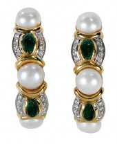 18KT. GEMSTONE EARRINGSeach ea