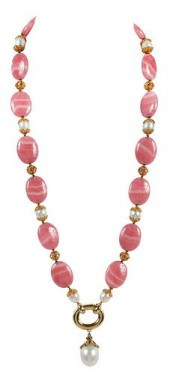 18KT. GEMSTONE NECKLACEknotted