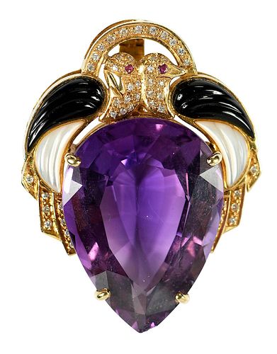18KT. GEMSTONE PENDANThinged