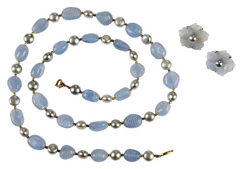 18KT. GEMSTONE SETnecklace,