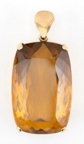18KT GOLD AND CITRINE PENDANT1