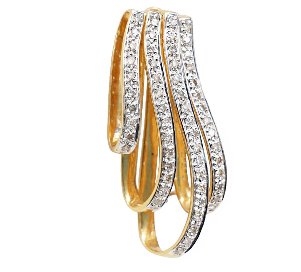 18KT GOLD AND PAVE DIAMOND SLIDE