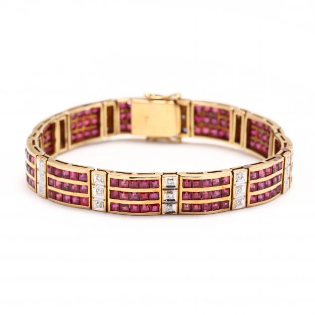 18KT GOLD, RUBY, AND DIAMOND