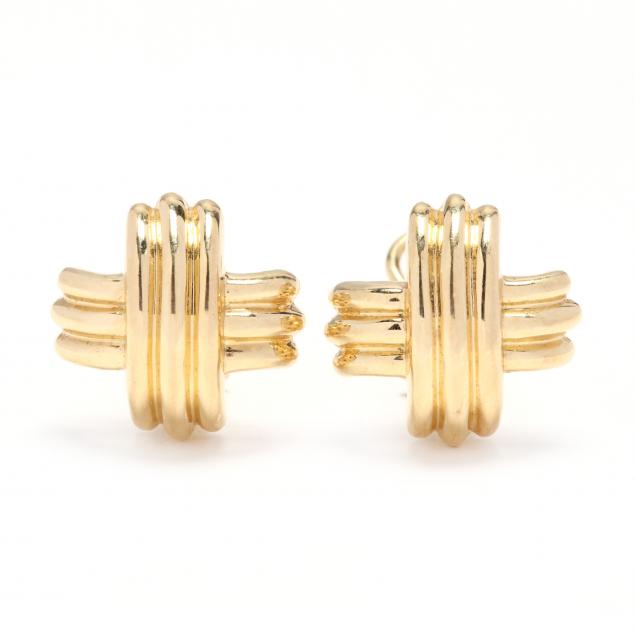18KT GOLD "SIGNATURE" EARRINGS,