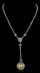 18KT. GUILLOCHE ENAMEL, DIAMON