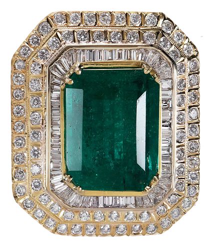 18KT. NATURAL COLOMBIAN EMERALD AND