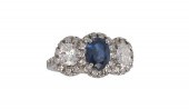 18KT SAPPHIRE AND DIAMOND RING