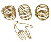 18KT. SPIRAL RINGS AND HAND PE