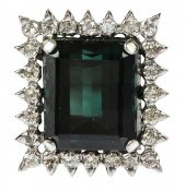 18KT. TOURMALINE AND DIAMOND R