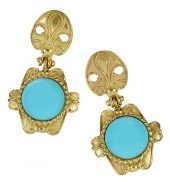 18KT. TURQUOISE EARCLIPSeach w
