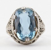 18KT WHITE GOLD AND AQUAMARINE