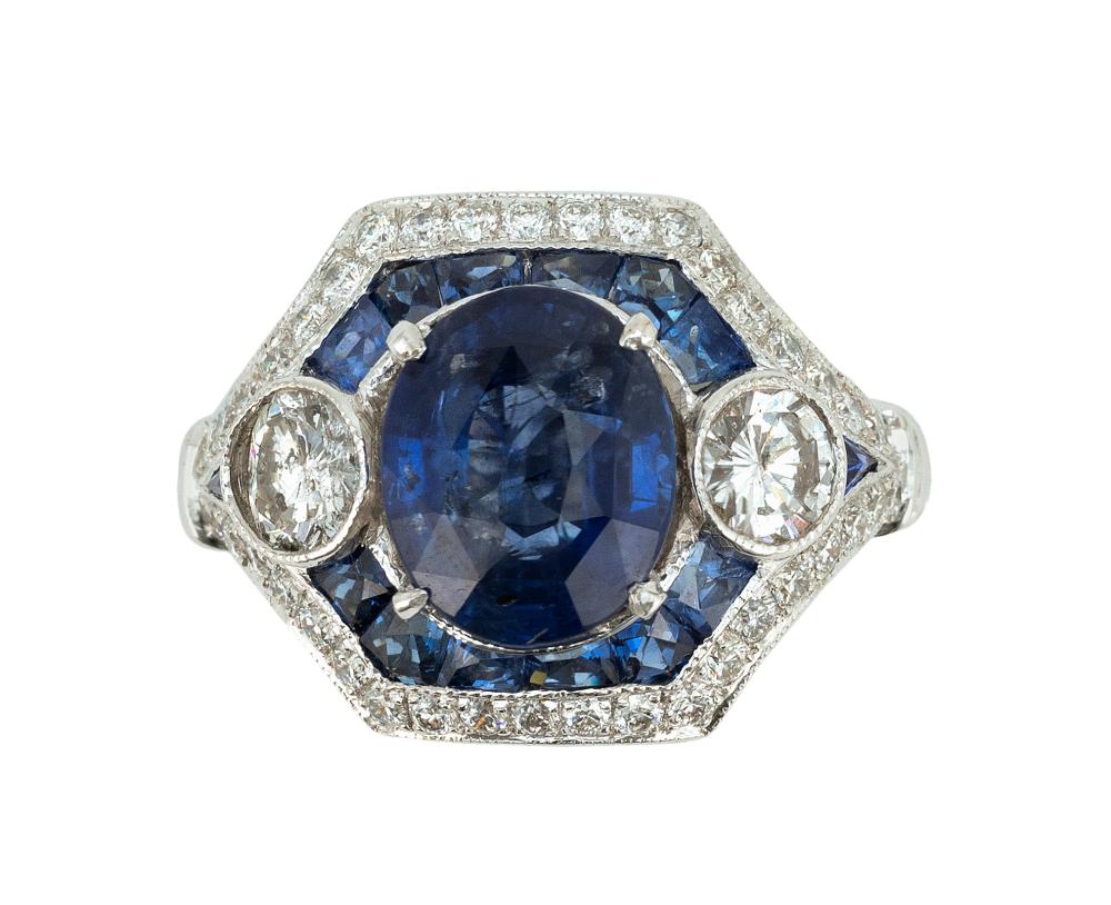 18KT WHITE GOLD, CEYLON SAPPHIRE