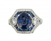 18KT WHITE GOLD, CEYLON SAPPHI