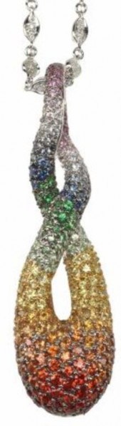 18KT WHITE GOLD & MULTICOLORED