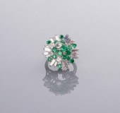 18KT WHITE GOLD SANDAWANA EMER