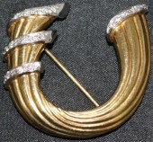 18KT YELLOW AND WHITE GOLD RIB