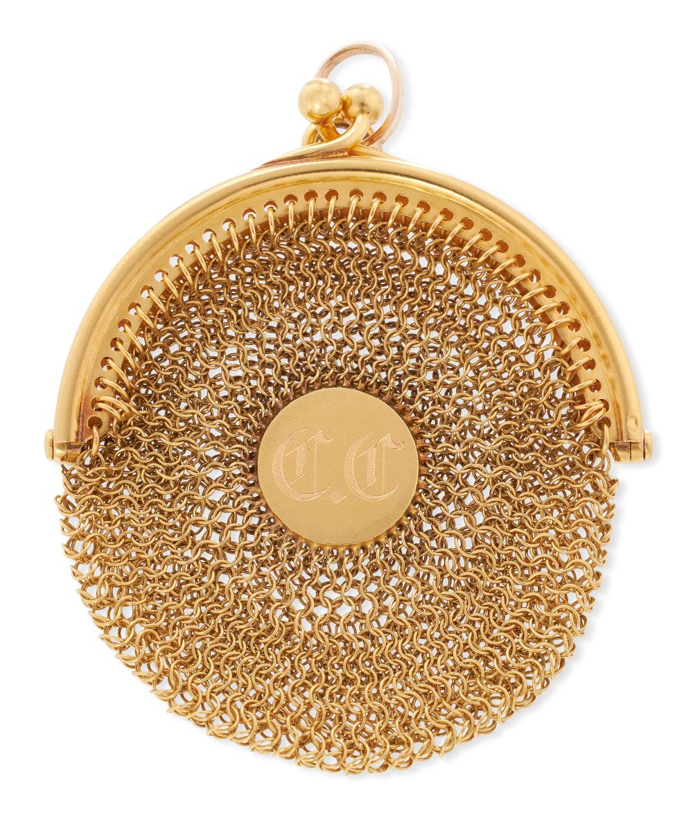 18KT YELLOW GOLD WOVEN MESH COIN