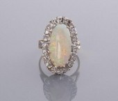 18KT YELLOW & WHITE GOLD OPAL