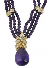 18KT YG, DIAMOND & AMETHYST TR