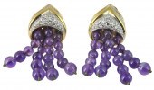 18KT. YG DIAMOND & AMETHYST DR