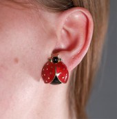 18KYG DAVID WEBB ENAMEL LADYBU