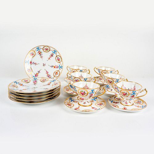 18PC ANTIQUE DRESDEN PORCELAIN