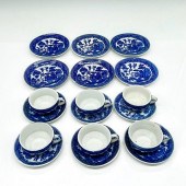 18PC BLUE WILLOW CHILD'S TEA S