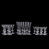 18PC, STEUBEN GLASS STEMWARE,