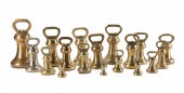 18PCS BRITISH BRASS SCALE WEIG
