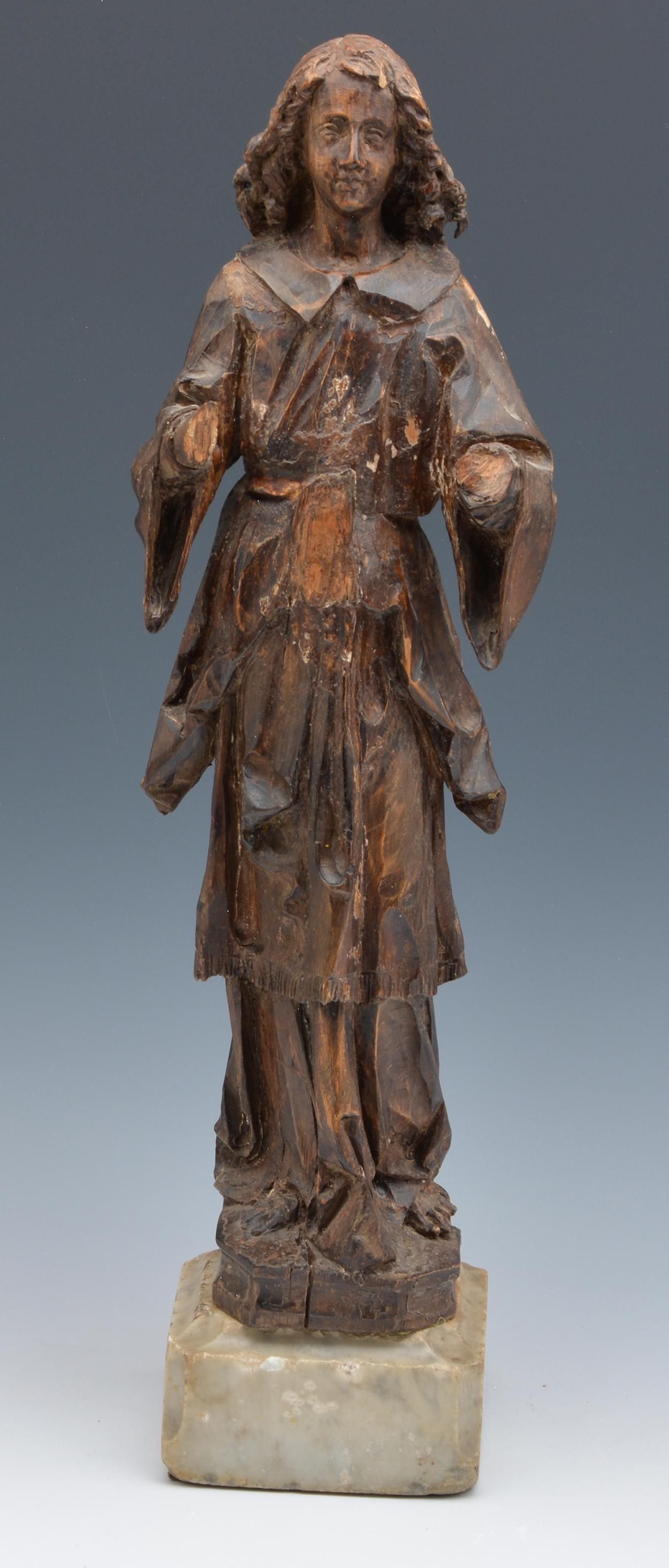 18TH/ 19TH C SAINT MICHAEL CARVED