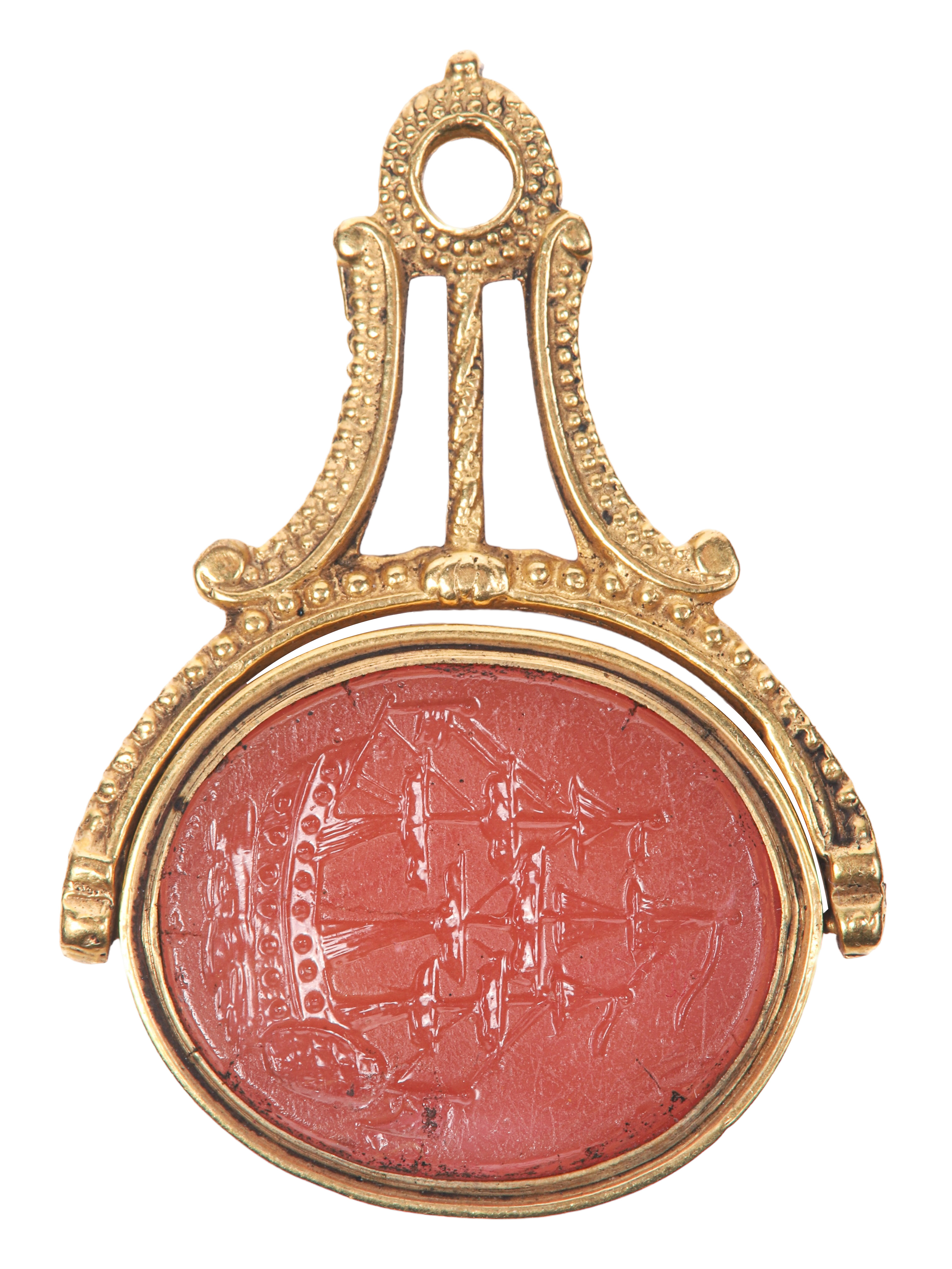 18th C Agate Carved Spinning Seal