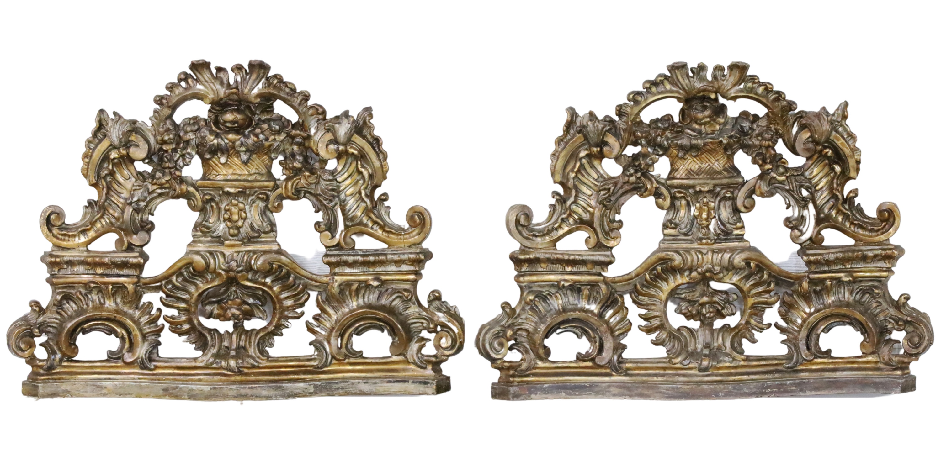 18TH C. ARCHITECTURAL CRESTS A pair